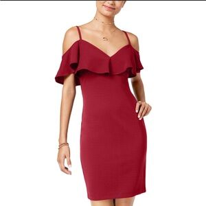 Elegant Red Off-Shoulder Dress